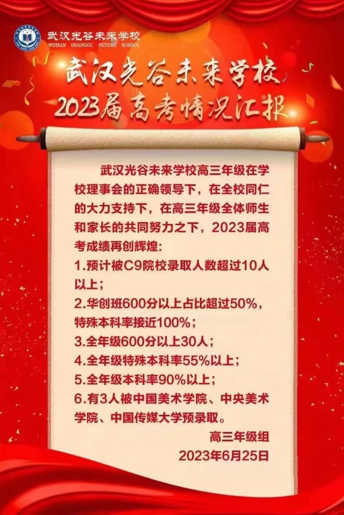 武汉优秀民办高中——武汉光谷未来学校