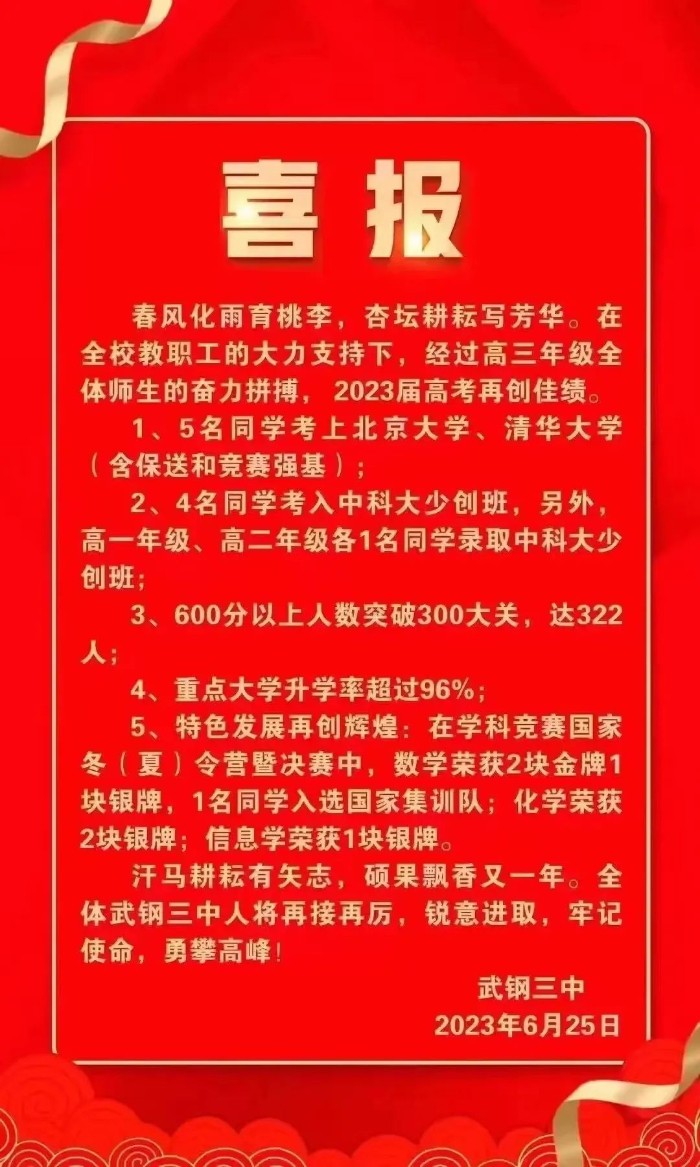 武汉中考冲刺|武钢三中全面解读！成绩、招生情况大盘点！