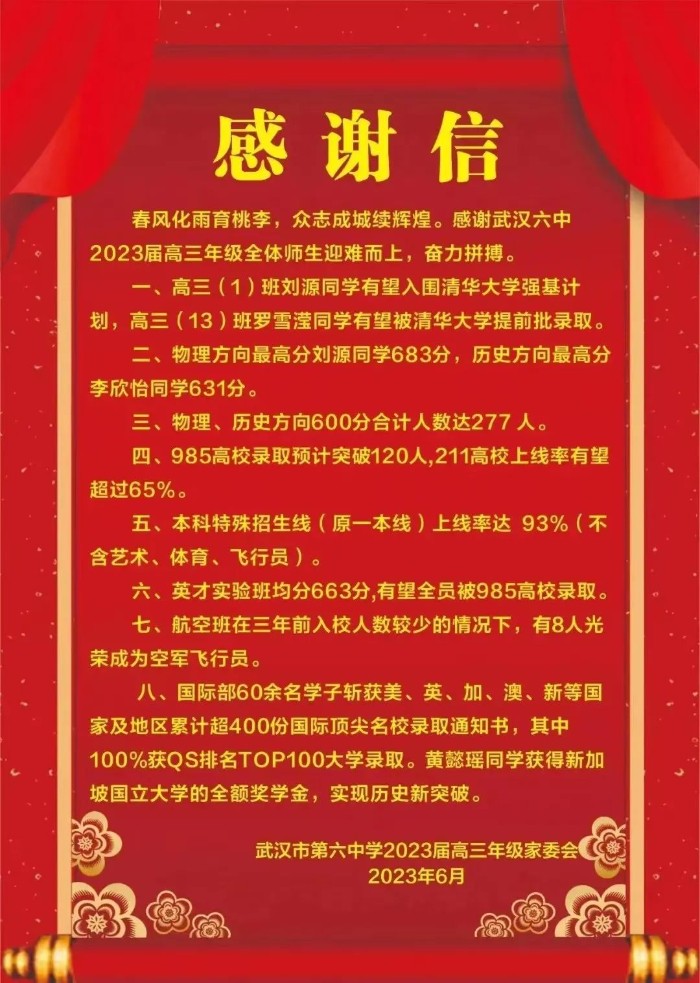 武汉中考冲刺|武汉六中最新全面解读！高考成绩、中考招生情况大盘点！