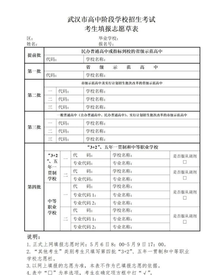 华师一分班条件、游园关键信息点透露！2024武汉中考志愿草表公布！